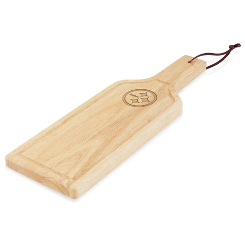 Cheese Cutting Board - Pittsburgh Steelers Wine Bottle Parawood Serving Tray Licensed - YinzerShop