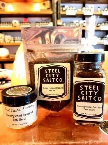 Cherrywood Smoked Salt – Gourmet Fine Grain Pacific Sea Salt for Grilled Meat Seasoning - YinzerShop