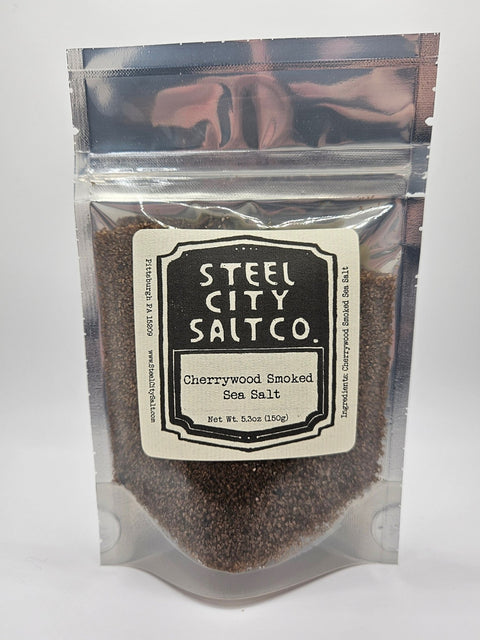 Cherrywood Smoked Salt – Gourmet Fine Grain Pacific Sea Salt for Grilled Meat Seasoning - YinzerShop
