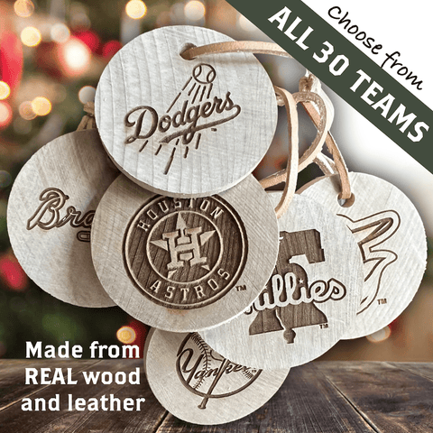 Choose From All 30 MLB Team Bat Slice Ornaments MLB Ornaments - YinzerShop
