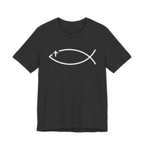 Christianity Cross Fish Symbol - Unisex Jersey Short Sleeve Tee T-Shirt - YinzerShop