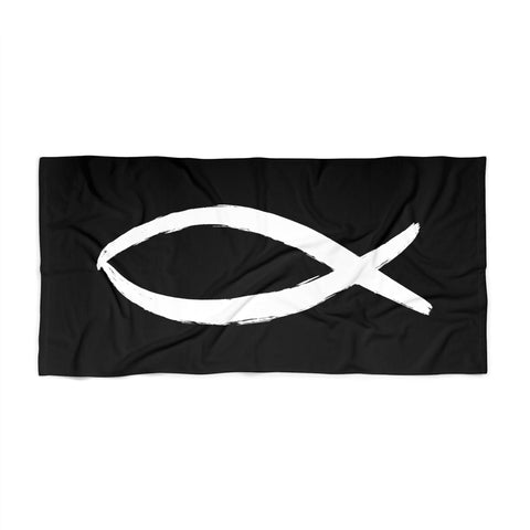 Christianity Fish Symbol - Beach Towel Home Decor - YinzerShop