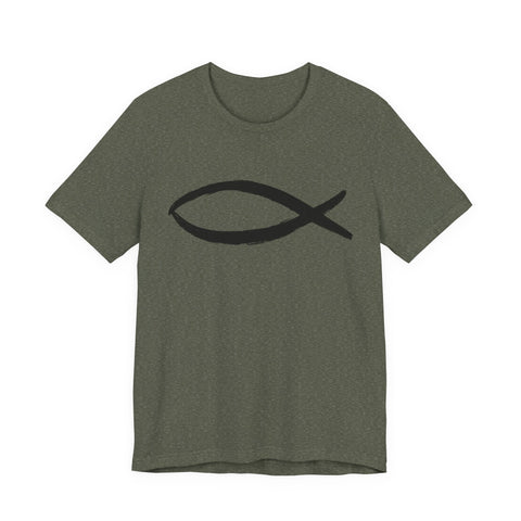 Christianity Fish Symbol - Unisex Jersey Short Sleeve Tee T-Shirt - YinzerShop