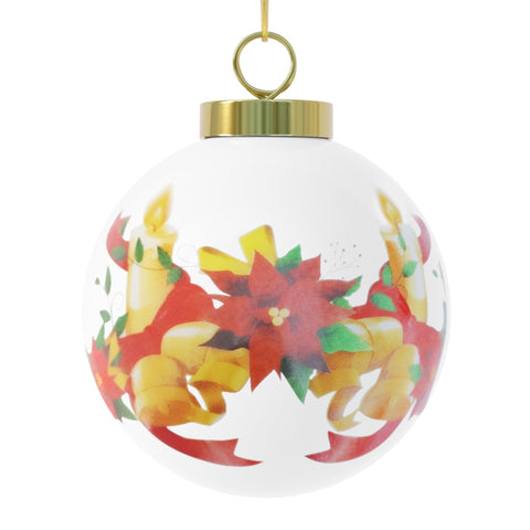 Christmas Ball Ornament - Vintage Glossy Finish Holiday Ornaments With Gold Ribbon Home Decor - YinzerShop