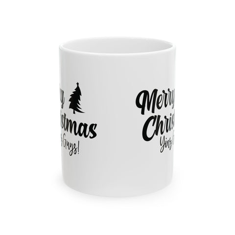 Christmas Coffee Mugs - Merry Christmas Yinz Ceramic Holiday Drinkware 11oz & 15oz Mug - YinzerShop