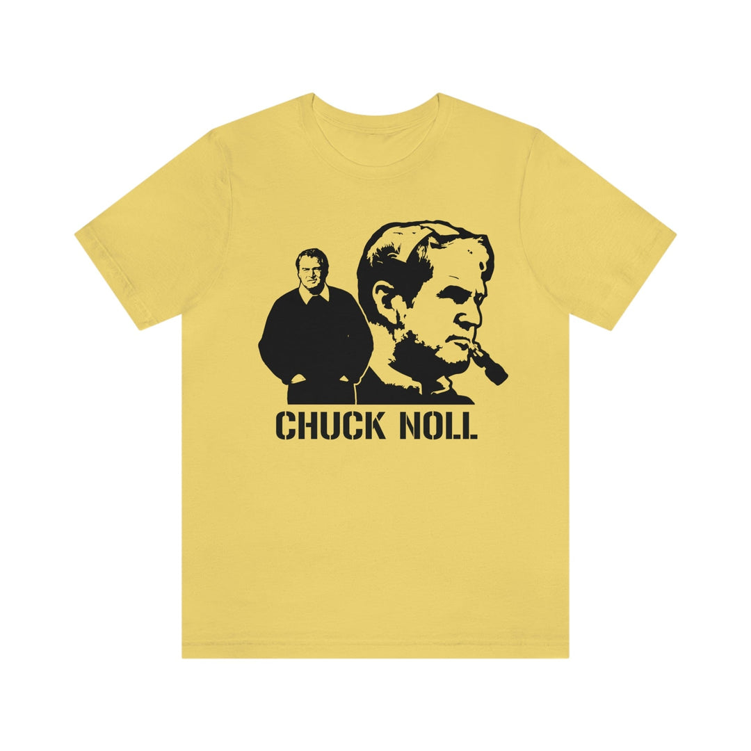 Chuck Noll Legend T-Shirt Short Sleeve Tee T-Shirt Printify Yellow S 