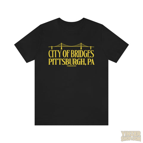 City Of Bridges - Unisex Jersey Short Sleeve Tee T-Shirt Printify Black S 