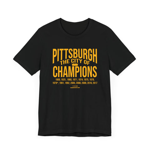 City of Champions T-Shirt - Unisex Short Sleeve Cotton Crew Neck Bella Canvas 3001 T-Shirt - YinzerShop