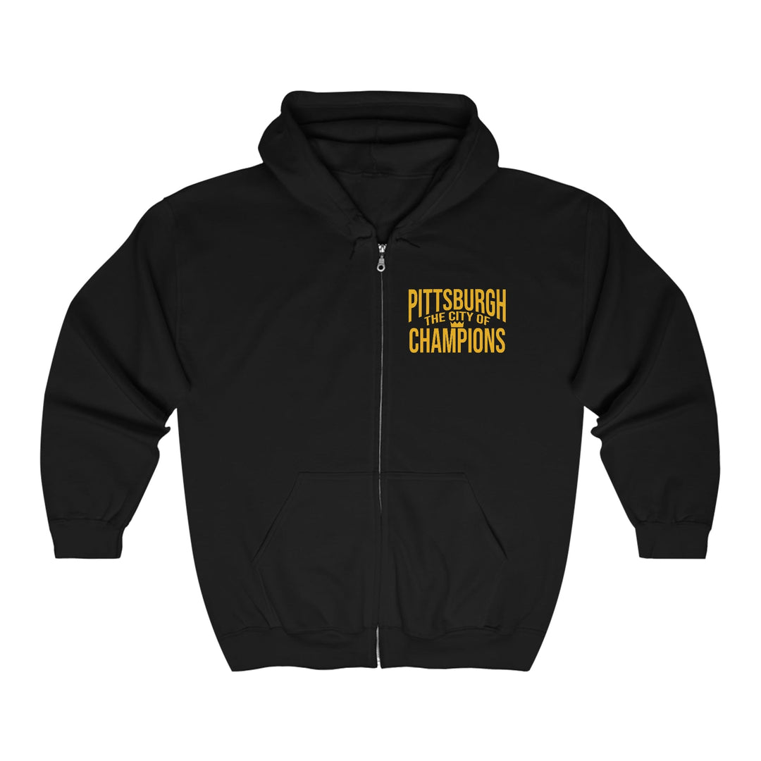 City of Champions Years - Unisex Heavy Blend™ Full Zip Hooded Sweatshirt Hoodie Printify S Black 