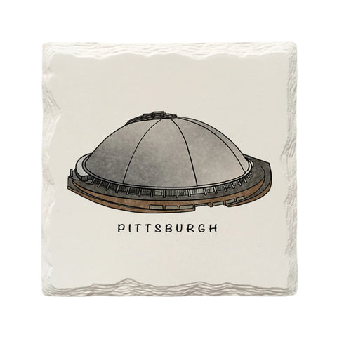 Civic Arena "The Igloo" Mellon Arena Pittsburgh Ceramic Drink Coaster by The Doodle Line Coaster - YinzerShop