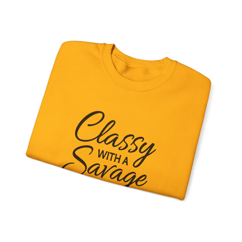 Classy with a Savage Side (Pittsburgh Sarcasm Series) - Heavy Blend™ Crewneck Sweatshirt Sweatshirt - YinzerShop