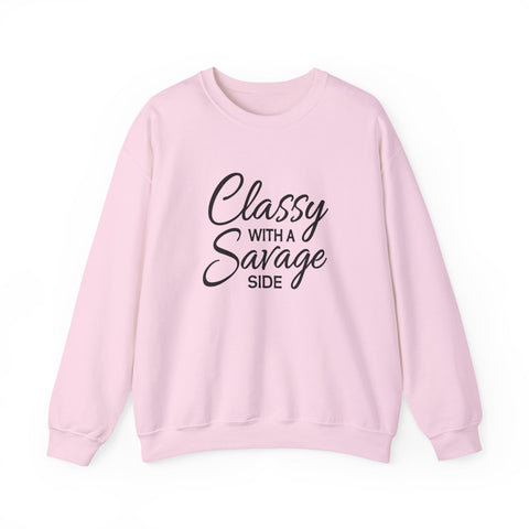 Classy with a Savage Side (Pittsburgh Sarcasm Series) - Heavy Blend™ Crewneck Sweatshirt Sweatshirt - YinzerShop