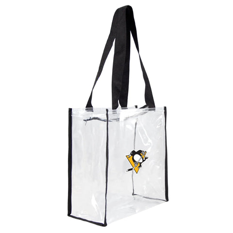 Clear Stadium Tote – Pittsburgh Penguins Officially Licensed Vinyl Bag With Zippered Closure Purse - YinzerShop