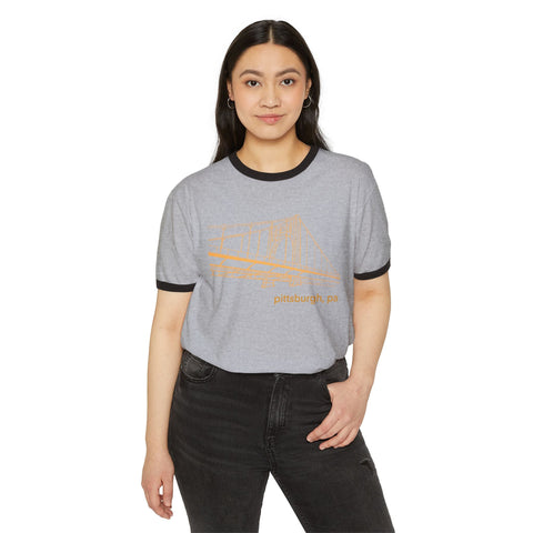 Clemente Bridge Unisex Cotton Ringer T-Shirt T-Shirt - YinzerShop