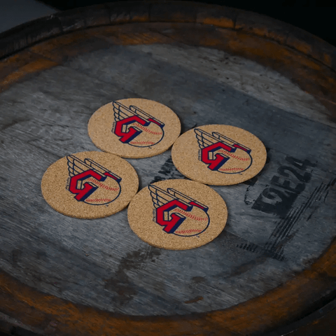 Cleveland Guardians Coasters - Set of 4 Durable Cork Drink Coasters | Official MLB Merchandise Coasters - YinzerShop