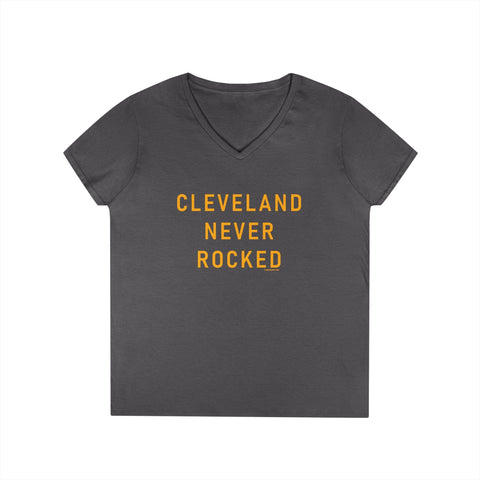 Cleveland Never Rocked - Ladies' V-Neck T-Shirt V-Neck T-Shirt - YinzerShop