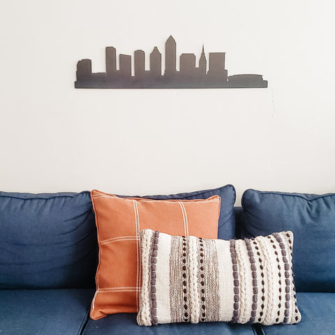 Cleveland Skyline Sign - Recycled Steel Wall Decor | Rust Resistant Indoor Metal Art