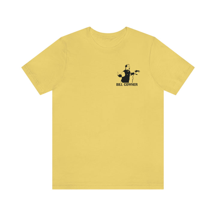 Coach Bill Cowher Legend T-Shirt - Back-Printed Graphic Tee T-Shirt Printify Yellow S 