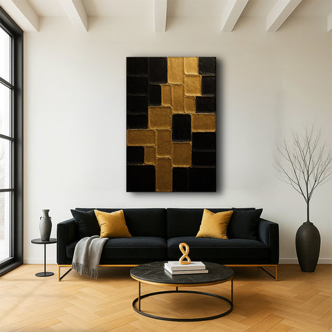 Contemporary Black and Gold Wall Art II Canvas - YinzerShop