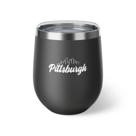 Copper Insulated Cup | Pittsburgh Skyline 12oz Vacuum Insulated Tumbler - Double Wall, BPA Free Mug - YinzerShop