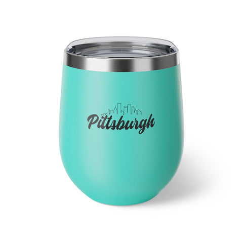 Copper Insulated Cup | Pittsburgh Skyline 12oz Vacuum Insulated Tumbler - Double Wall, BPA Free Mug - YinzerShop