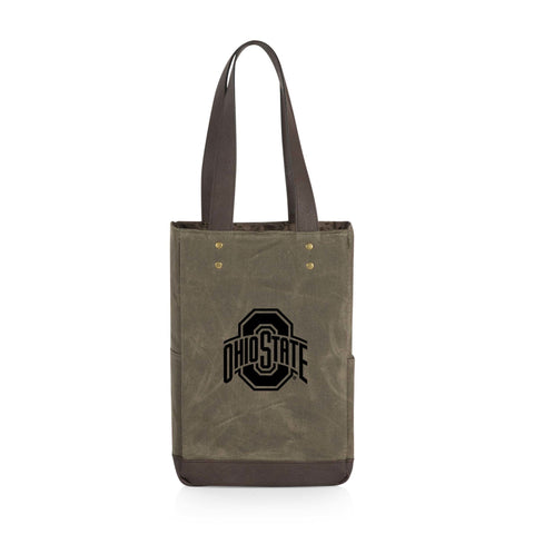 Ohio State Buckeyes - 2 Bottle Insulated Wine Cooler Bag Cooler Picnic Time Family of Brands Khaki Green  