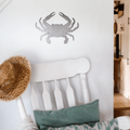 Crab Wall Decor – Rustic Metal Sign | Recycled Steel Art Coastal Home Decoration Wall Decor - YinzerShop