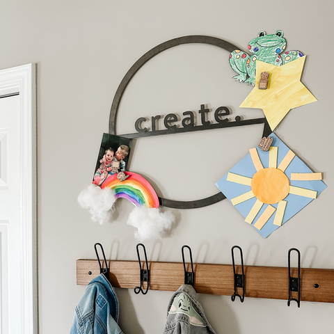 Magnetic Wall Decor - Steel Magnetic Sign Circle | Minimalist Wall Art Display