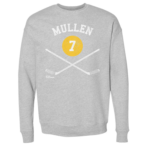 Crewneck Sweatshirt Joe Mullen – Pittsburgh Sports Apparel, Long Sleeve Cotton Blend Men's Crewneck Sweatshirt - YinzerShop