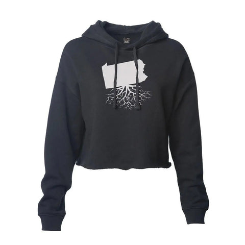 Cropped Hoodie Pennsylvania Roots | Lightweight Poly Cotton Fleece Pullover Crop Hoodie - YinzerShop