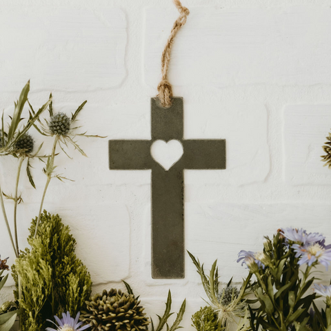 Cross Ornament | Unique Steel Holiday Decoration - Rustic Eco Friendly Gift Idea