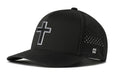 Cross Performance Hat - 5-Panel Black Snapback With Moisture-Wicking Sweatband | Haka Hat Performance - YinzerShop