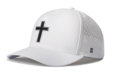 Cross Performance Hat - 5-Panel Black Snapback With Moisture-Wicking Sweatband | Haka Hat Performance - YinzerShop