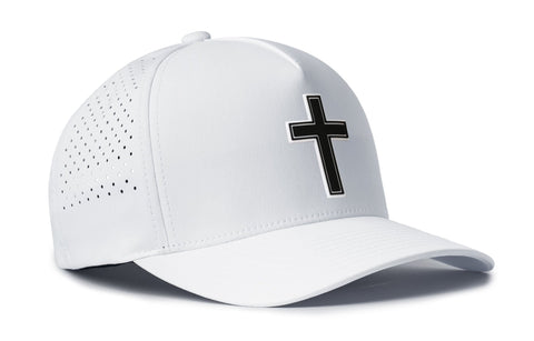 Cross Performance Hat - 5-Panel Black Snapback With Moisture-Wicking Sweatband | Haka Hat Performance - YinzerShop