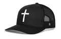 Cross Trucker Hat | Black bold cross Snapback Trucker - YinzerShop