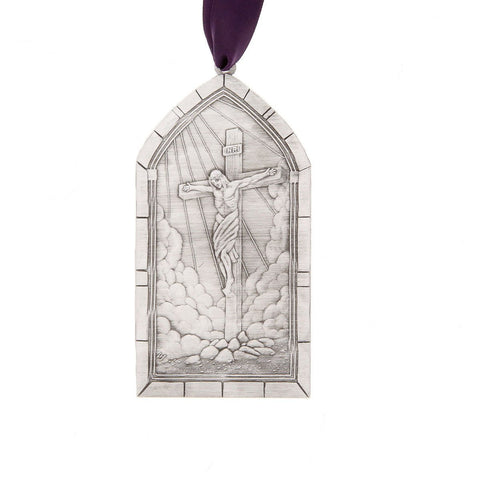 Crucifixion Cathedral Ornament – Wendell August Forge Handcrafted Stained Glass Keepsake - YinzerShop