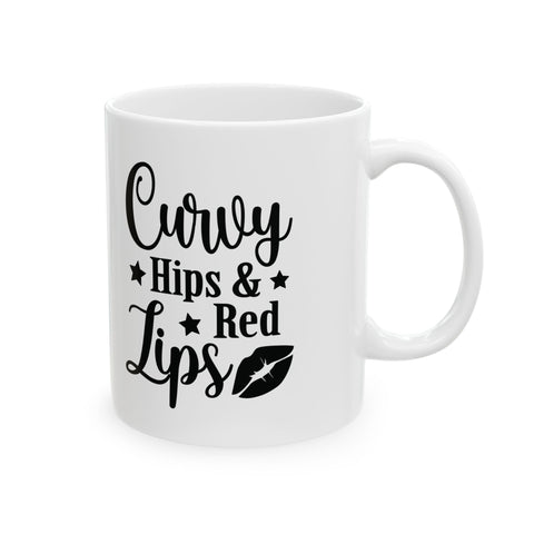 Curvy Hips & Red Lips (Pittsburgh Sarcasm Series) - Coffee Mugs (11oz, 15oz) Mug - YinzerShop