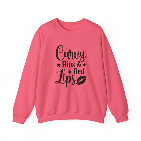 Curvy Hips & Red Lips (Pittsburgh Sarcasm Series) - Heavy Blend™ Crewneck Sweatshirt Sweatshirt - YinzerShop