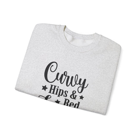 Curvy Hips & Red Lips (Pittsburgh Sarcasm Series) - Heavy Blend™ Crewneck Sweatshirt Sweatshirt - YinzerShop