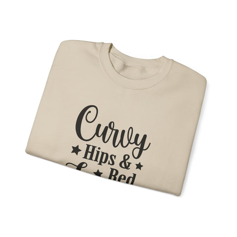 Curvy Hips & Red Lips (Pittsburgh Sarcasm Series) - Heavy Blend™ Crewneck Sweatshirt Sweatshirt - YinzerShop