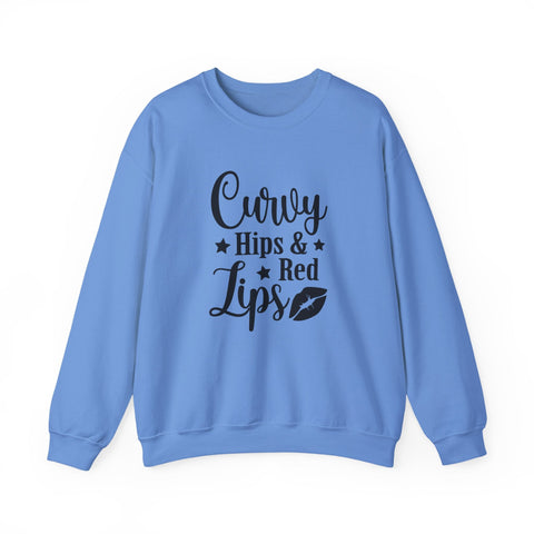 Curvy Hips & Red Lips (Pittsburgh Sarcasm Series) - Heavy Blend™ Crewneck Sweatshirt Sweatshirt - YinzerShop