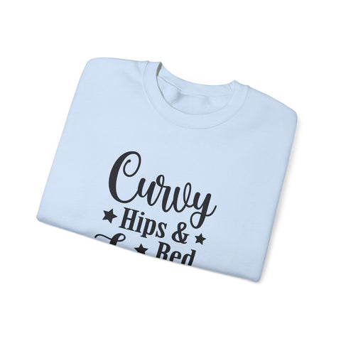 Curvy Hips & Red Lips (Pittsburgh Sarcasm Series) - Heavy Blend™ Crewneck Sweatshirt Sweatshirt - YinzerShop