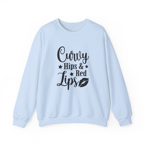 Curvy Hips & Red Lips (Pittsburgh Sarcasm Series) - Heavy Blend™ Crewneck Sweatshirt Sweatshirt - YinzerShop