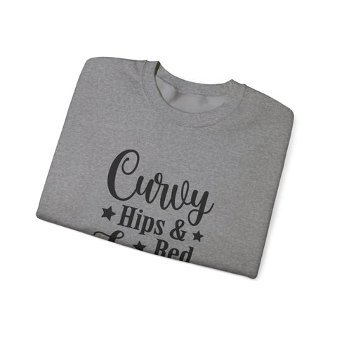 Curvy Hips & Red Lips (Pittsburgh Sarcasm Series) - Heavy Blend™ Crewneck Sweatshirt Sweatshirt - YinzerShop