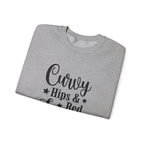 Curvy Hips & Red Lips (Pittsburgh Sarcasm Series) - Heavy Blend™ Crewneck Sweatshirt Sweatshirt - YinzerShop