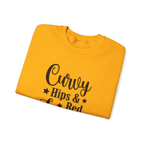 Curvy Hips & Red Lips (Pittsburgh Sarcasm Series) - Heavy Blend™ Crewneck Sweatshirt Sweatshirt - YinzerShop