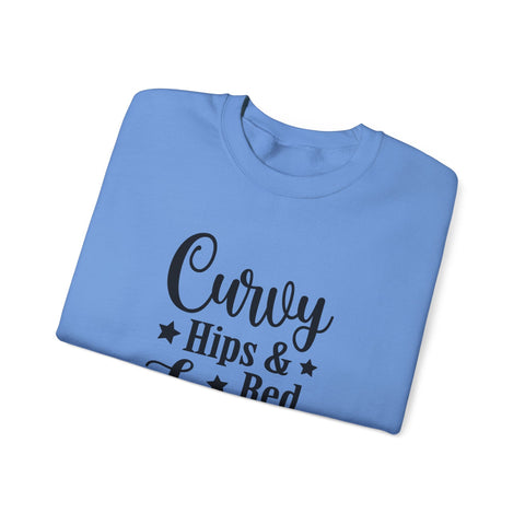 Curvy Hips & Red Lips (Pittsburgh Sarcasm Series) - Heavy Blend™ Crewneck Sweatshirt Sweatshirt - YinzerShop