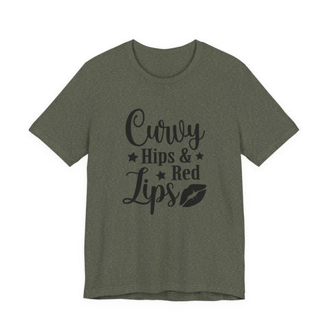 Curvy Hips & Red Lips (Pittsburgh Sarcasm Series) - Unisex Jersey Short Sleeve Tee T-Shirt - YinzerShop