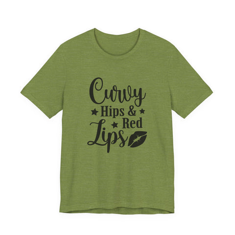 Curvy Hips & Red Lips (Pittsburgh Sarcasm Series) - Unisex Jersey Short Sleeve Tee T-Shirt - YinzerShop