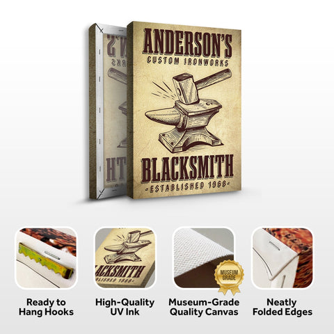 Custom Ironworks Blacksmith Sign Canvas - YinzerShop